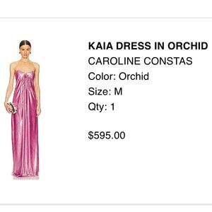 Caroline Constas metallic orchid formal gown. Floor length. Never been worn.